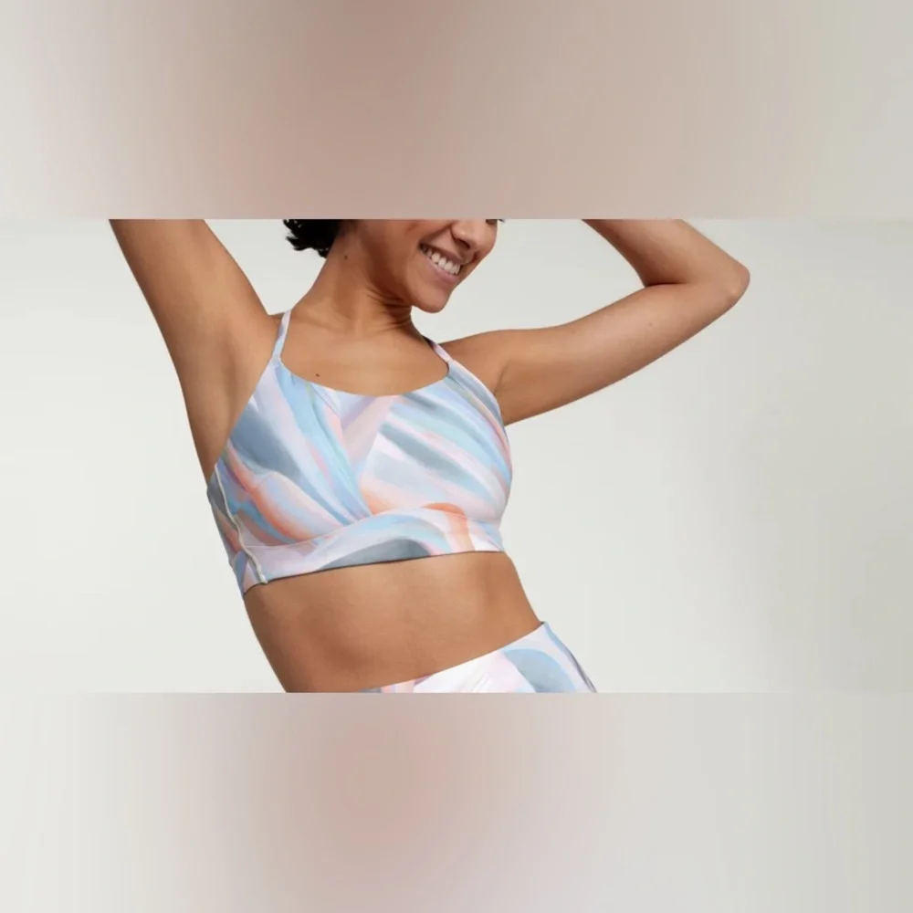 CALIA Restore Strappy Back Bra: Mother of Pearl Print: NEW WITH TAGS: SIZE L